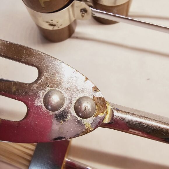 Vintage Mid Century BBQ Utensil Set MCM Grill Salt Pepper Spatula Fork Japan - Picture 3 of 11